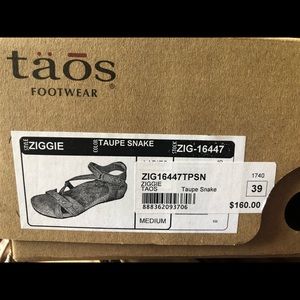 Taos taupe snake sandals